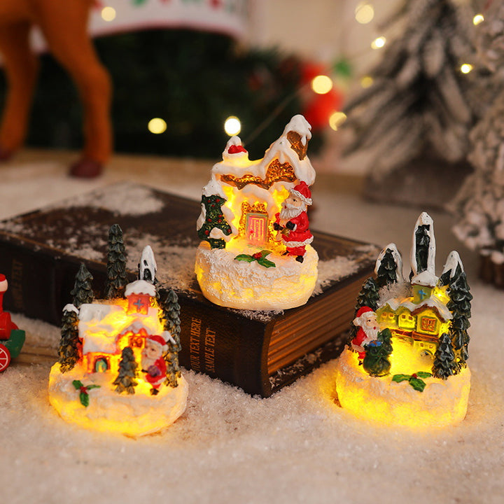 Christmas miniature lighting with snow scenes Stornfield