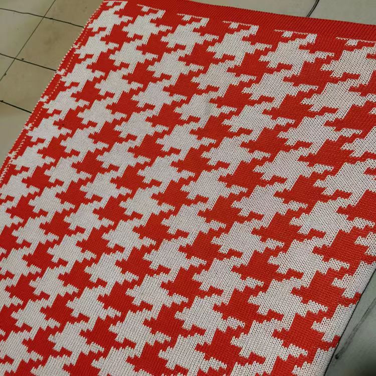 Houndstooth Knit Throw Blanket