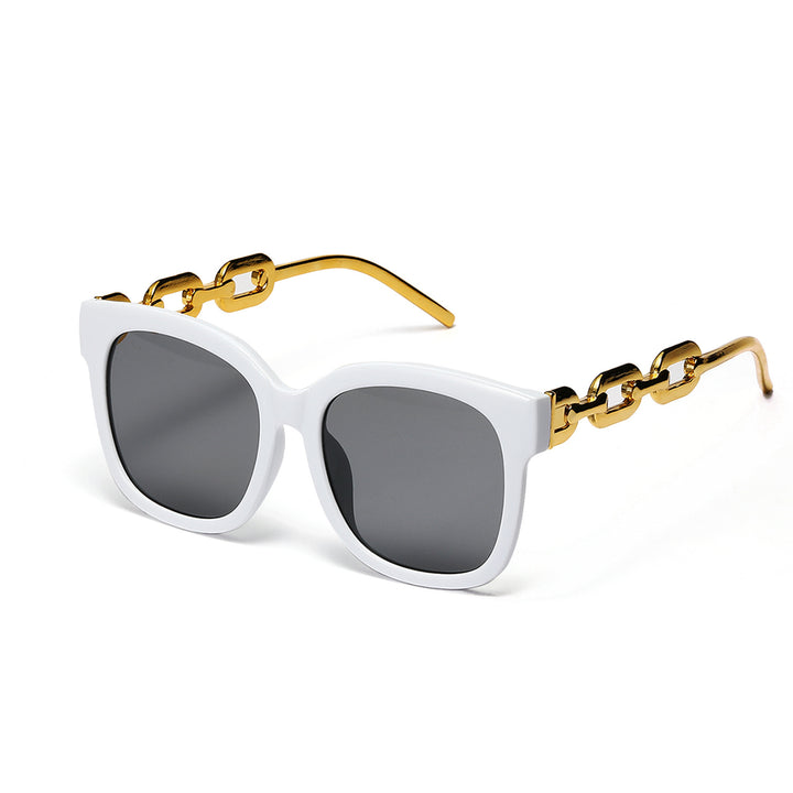 Ladies fashionable oversized sunglasses with luxurious chain frame Stornfield