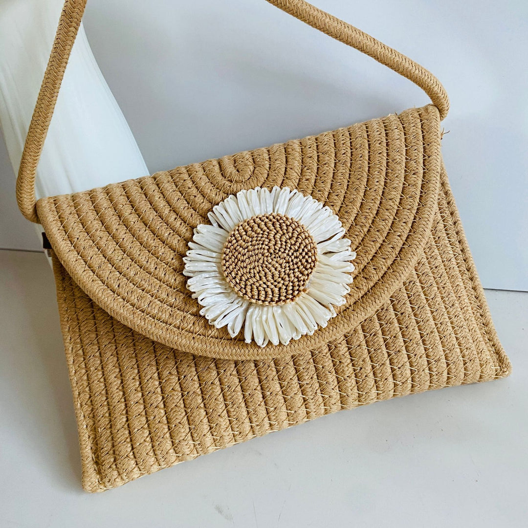 Fashionable shoulder bag with flower appliqué Stornfield