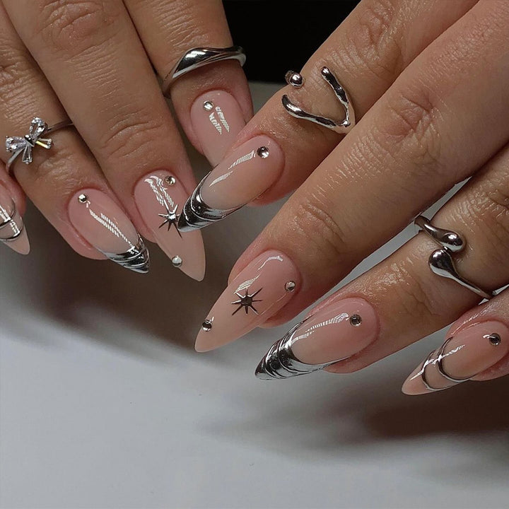 Decorative Stiletto Press-On Nail Art Set Stornfield