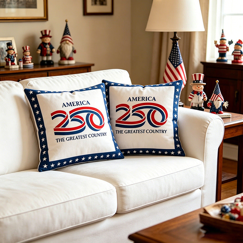 Decorative Throw Pillow with Patriotic Design