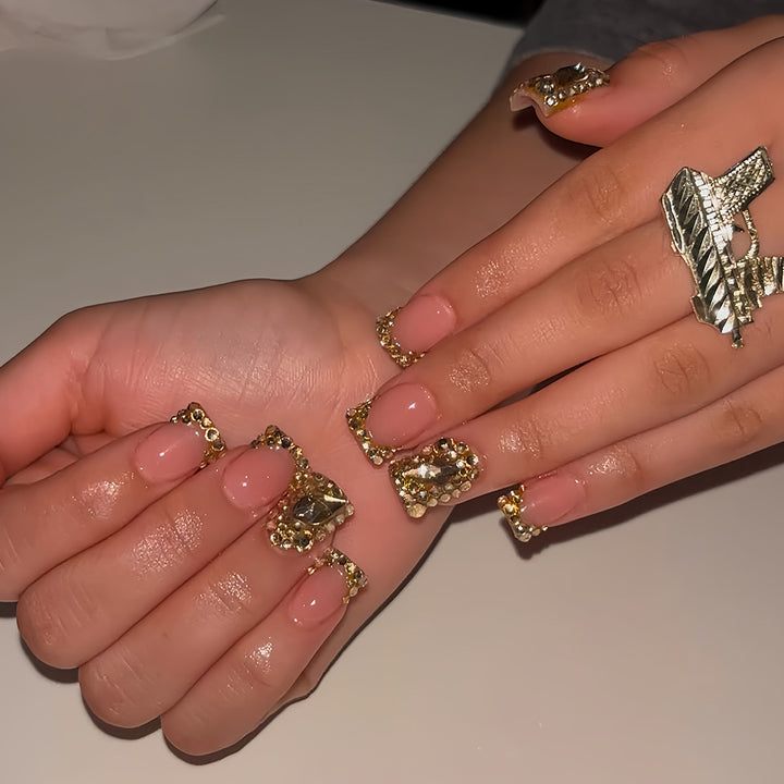 Glamorous Rhinestone-Embellished Nail Extensions Stornfield
