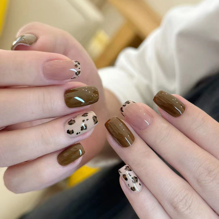 Artistic Leopard Print Nail Art