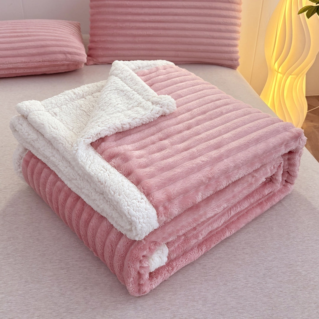 Luxurious Plush Stripe Fleece Blanket
