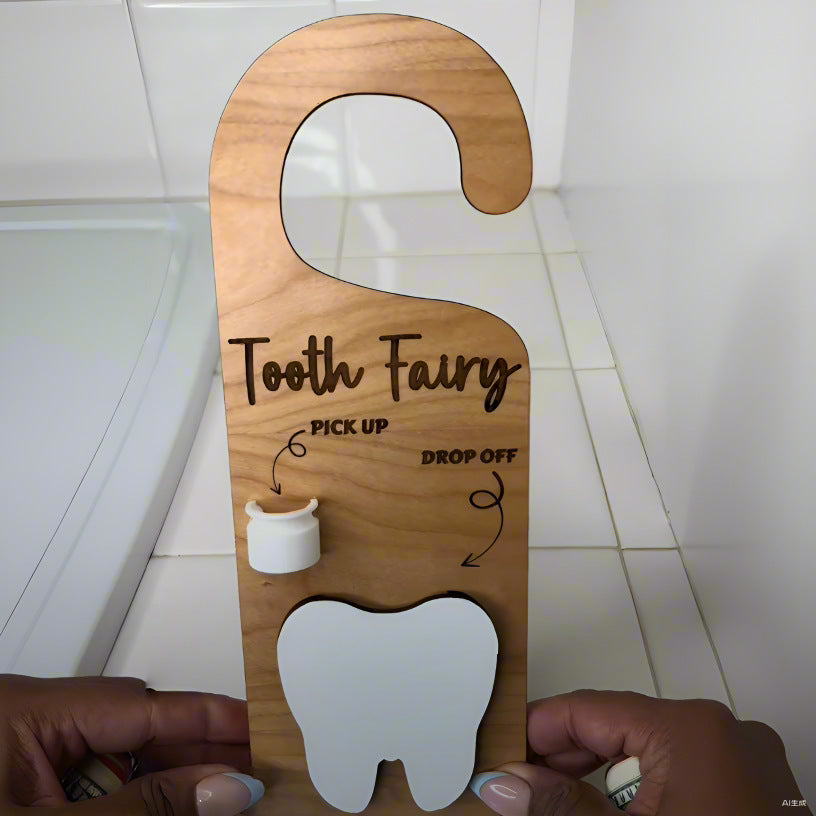 Wooden Tooth Fairy Door Hanger