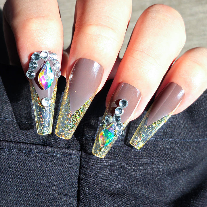 Stylish Decorative Long Press-On Nails Stornfield