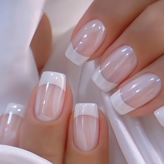Elegant French Tip Press-On Nails Stornfield