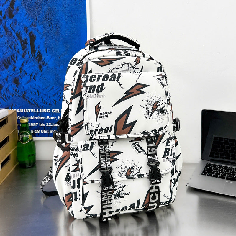 Graphic Print Multi-Pocket Backpack Stornfield