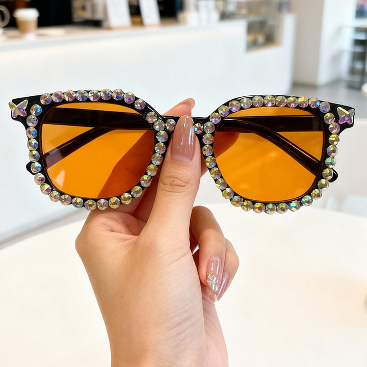 Crystal-Embellished Cat Eye Sunglasses Stornfield