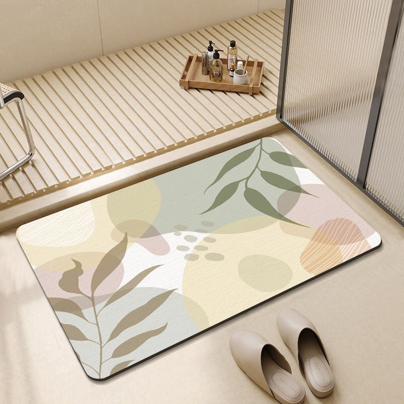 Abstract Floral Design Bath Mat Stornfield