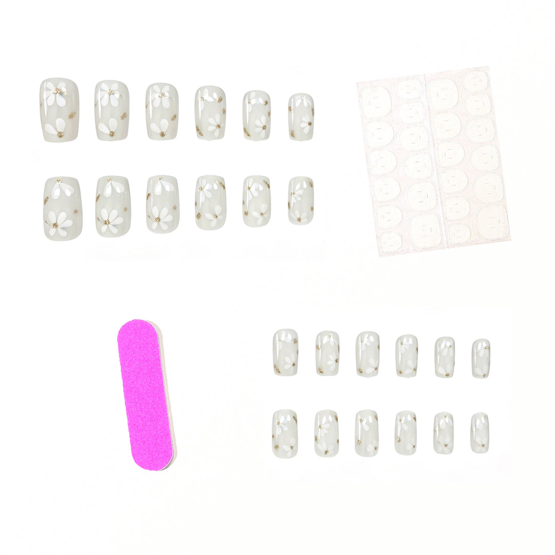 Floral Decorated Acrylic Nail Art Extensions Stornfield
