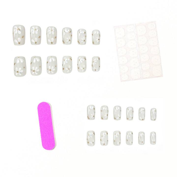 Floral Decorated Acrylic Nail Art Extensions Stornfield