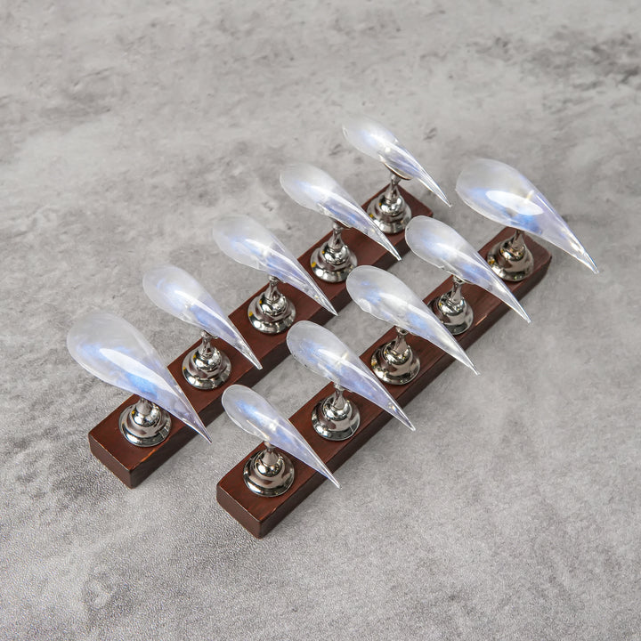 Artistic Stiletto Press-On Nail Set with Iridescent Finish