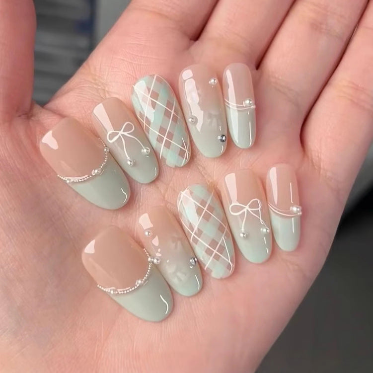 Artistic Press-On Nail Set with Floral and Heart Designs Stornfield