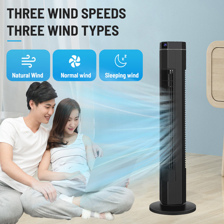 Cooling tower oscillating bladeless fan with digital display and remote Stornfield