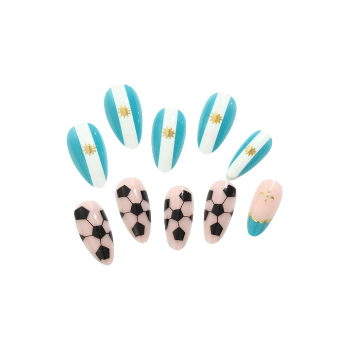 Sporty football design artificial nails Stornfield