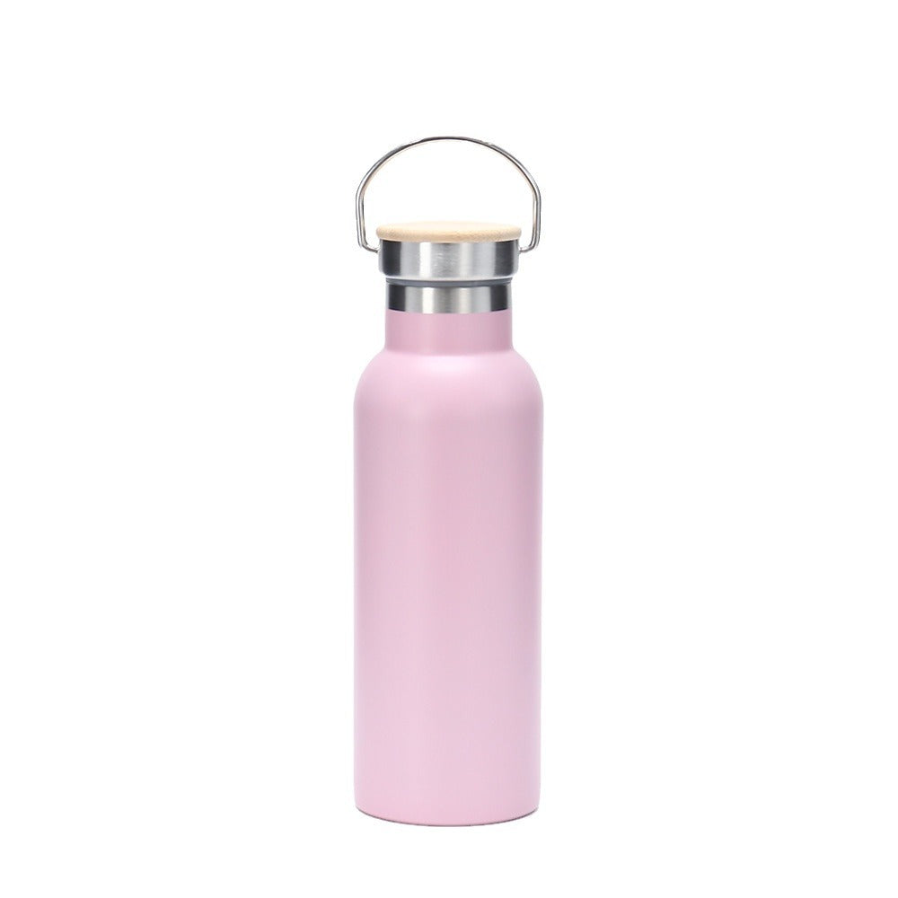 Women's insulated stainless steel drinking bottle with wooden lid Stornfield