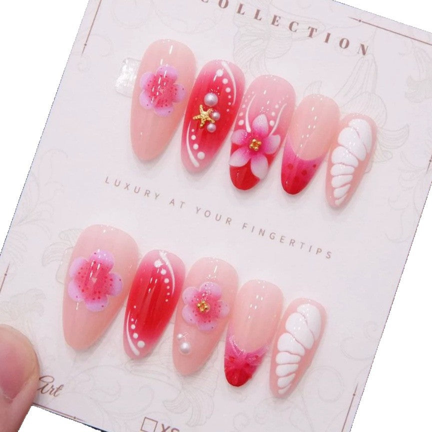 Elegant Floral Acrylic Nail Set