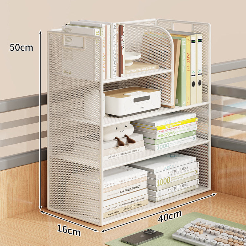 Mesh Desktop Open-Shelf Organizer with Integrated Handles and Dividers