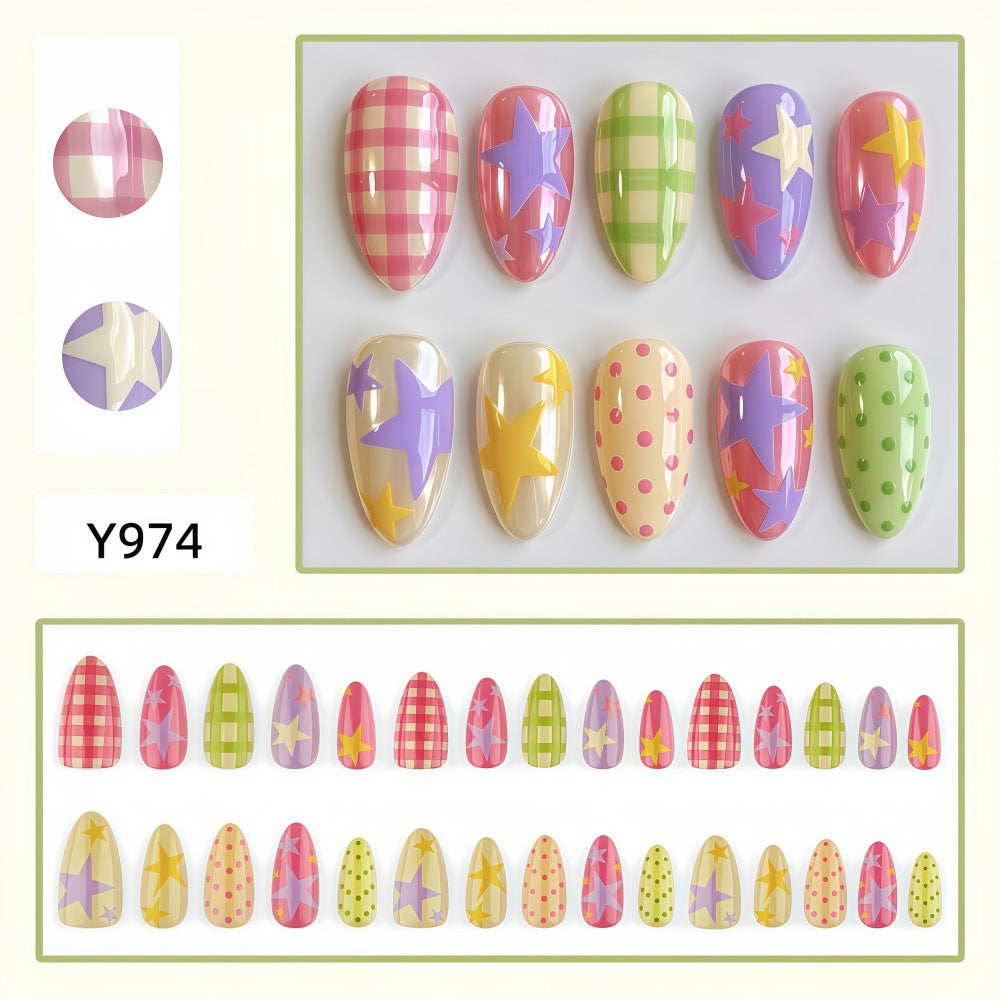 Artificial nails with colorful pattern Stornfield