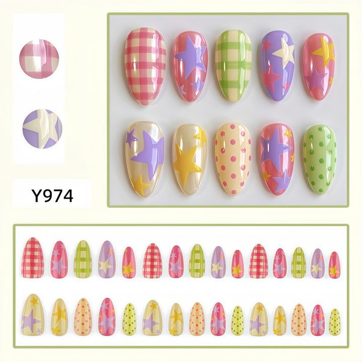 Artificial nails with colorful pattern Stornfield