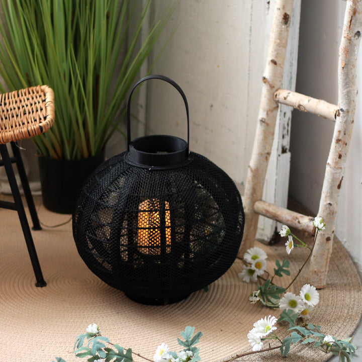 Decorative metal lantern with handle Stornfield