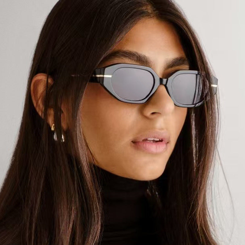 Women's stylish geometric sunglasses with mirrored lenses and unique frame Stornfield
