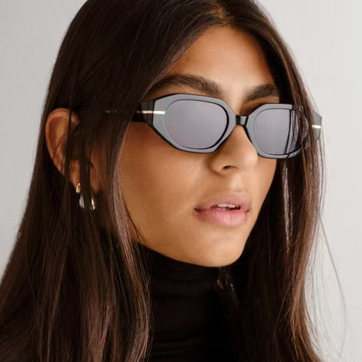 Women's stylish geometric sunglasses with mirrored lenses and unique frame Stornfield