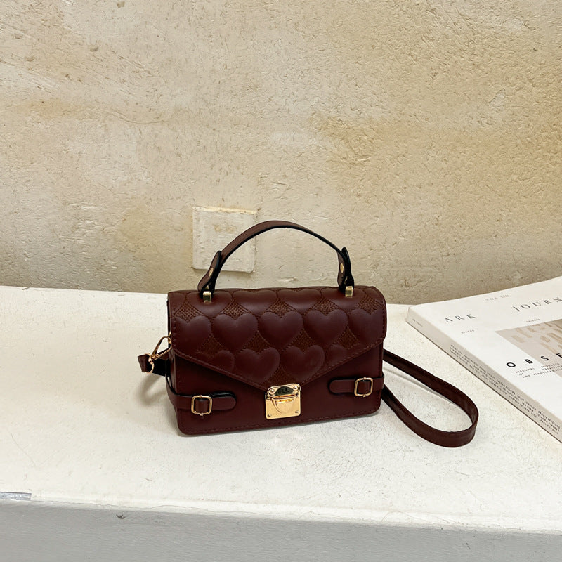 Heart-Quilted Handbag