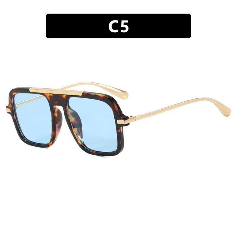 Women's square designer sunglasses with gold accents and protective UV filter Stornfield