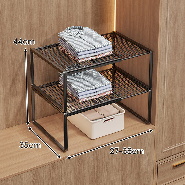 Adjustable Mesh Shelf Riser for Closet Countertop and Cabinet