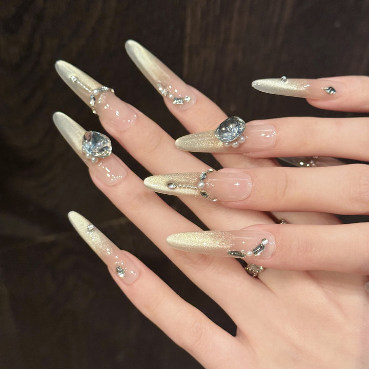 Luxury Rhinestone-Embellished Press-On Nail Set