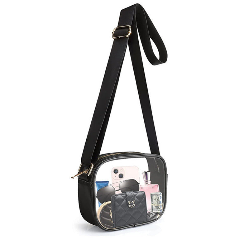 Practical shoulder bag with transparent inserts Stornfield