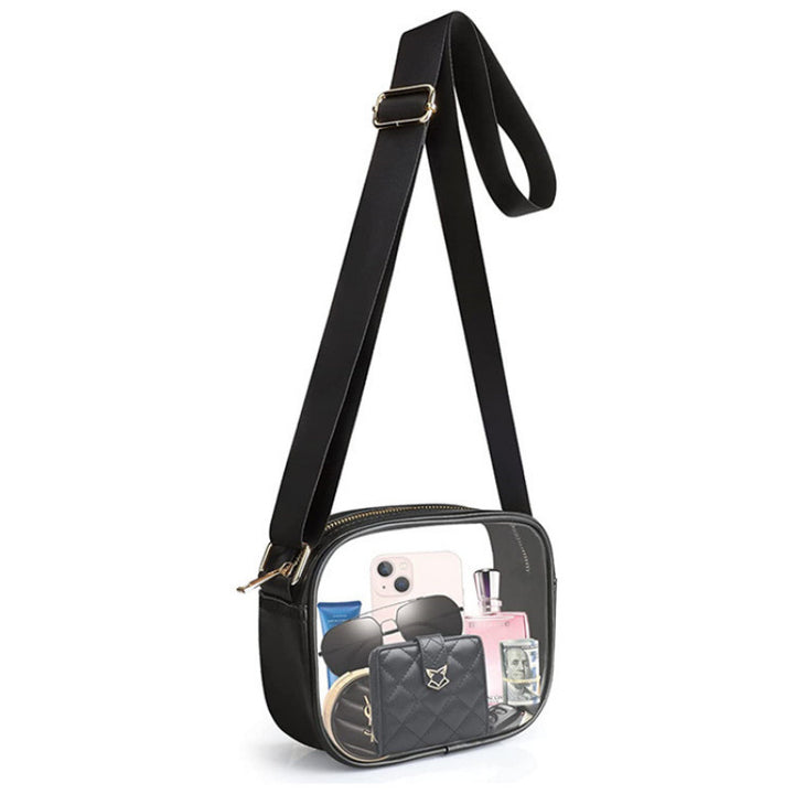 Practical shoulder bag with transparent inserts Stornfield