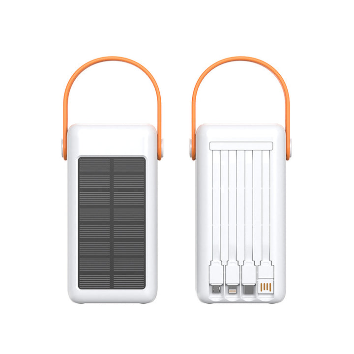 Portable Solar Power Bank with Integrated Cable Management and LED Display Stornfield