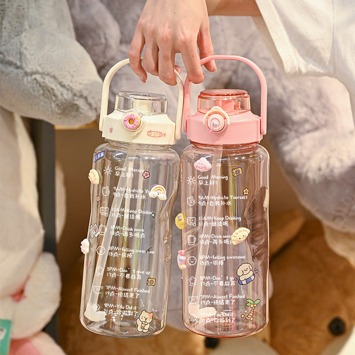 Women’s water bottle with integrated time marking and practical carrying handle Stornfield