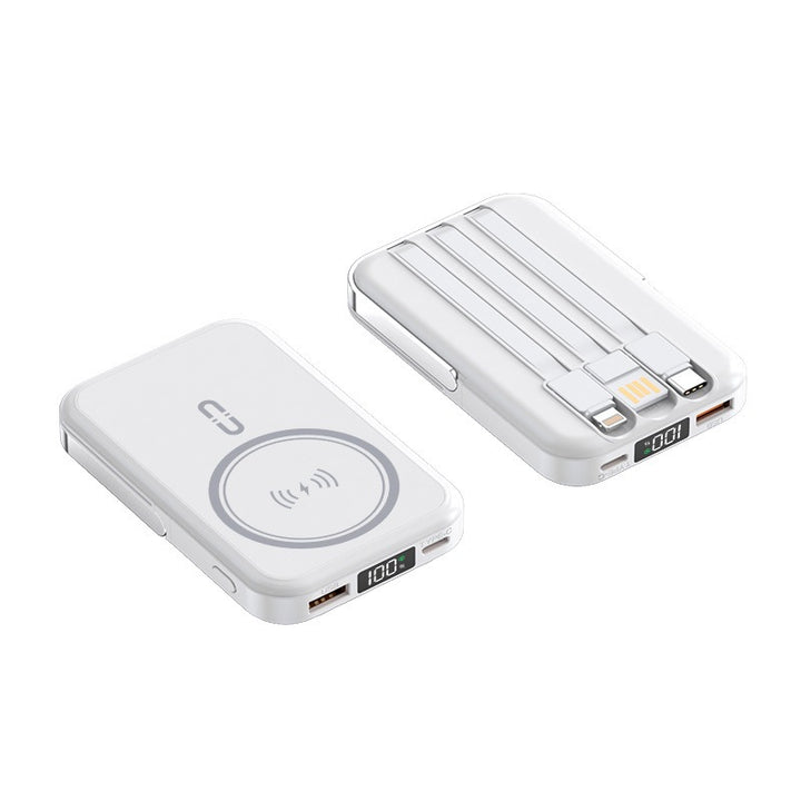 Portable induction power bank with integrated stand and multiple connections Stornfield