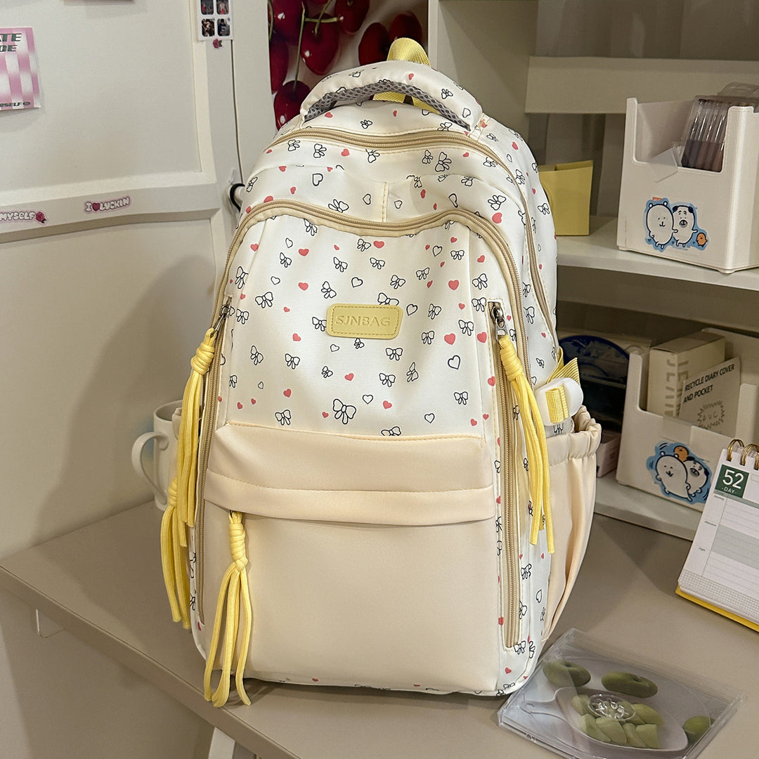 Playful Bow-Embellished Stylish Backpack Stornfield