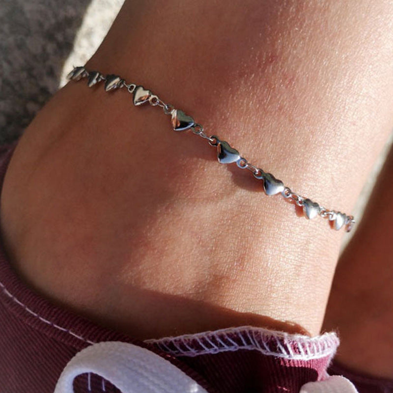 Heart-Inspired Chain Anklet Stornfield