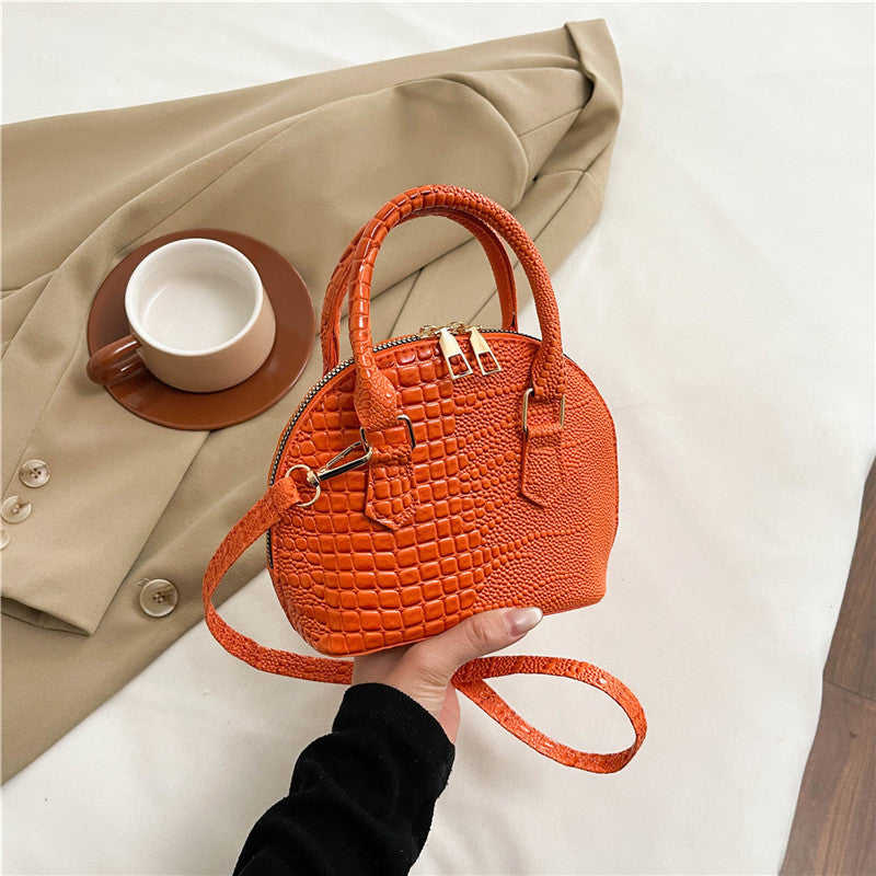 Crocodile-Embossed Mini Satchel Bag Stornfield