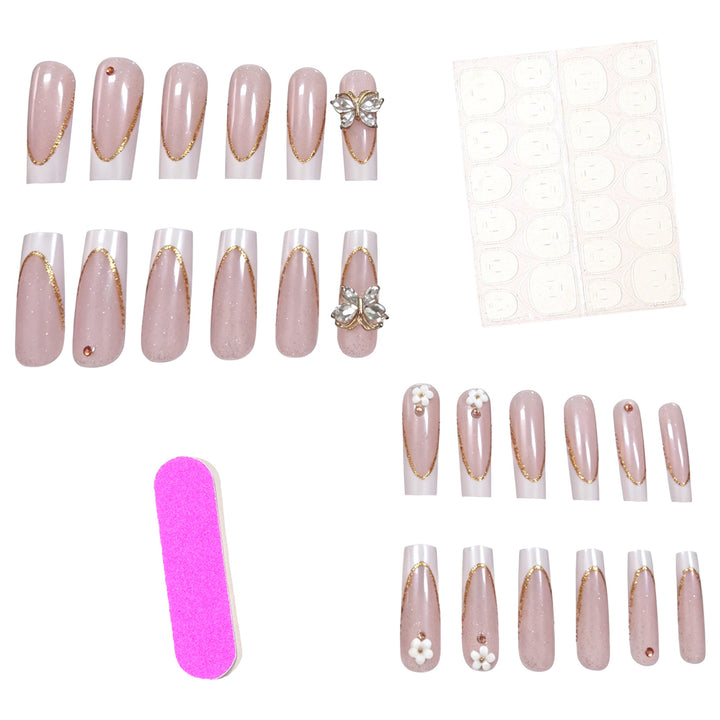 Elegant Floral Nail Art Extensions Stornfield