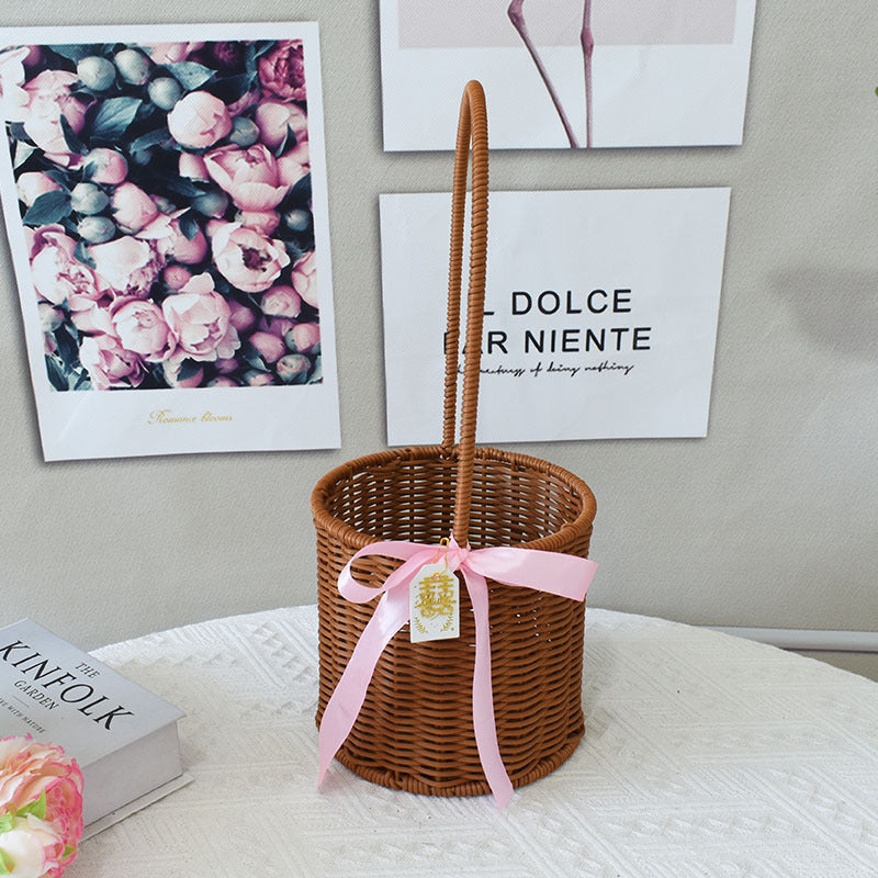 Elegant Handcrafted Rattan Tote Basket Stornfield