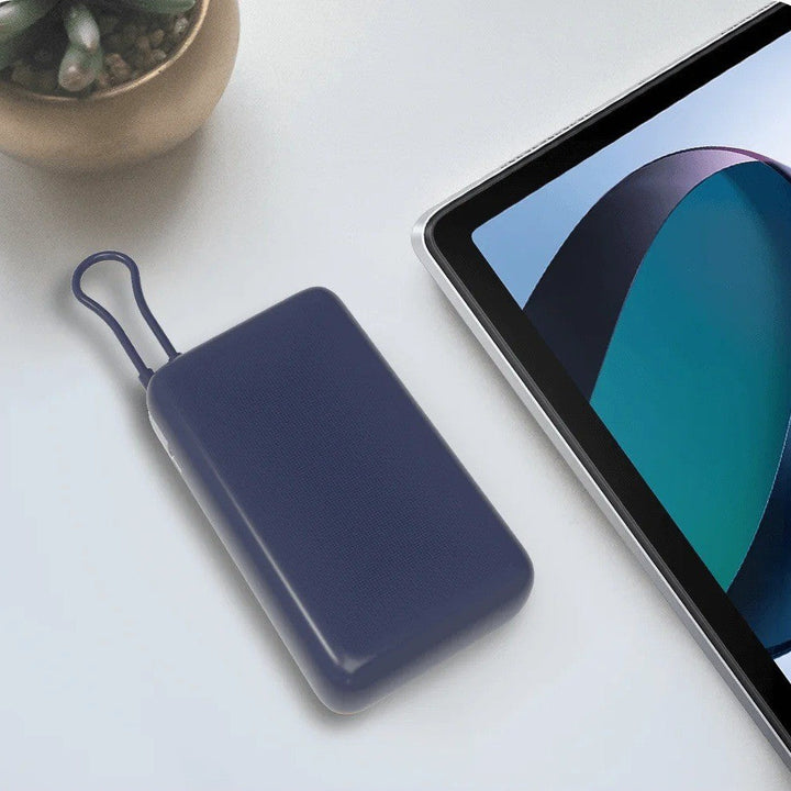 Compact Slim portable power bank with dual fast-charge USB-C ports and durable lanyard Stornfield