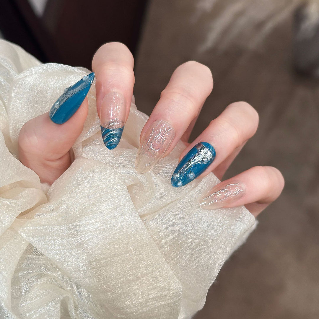 Artistic Metallic Press-On Nails