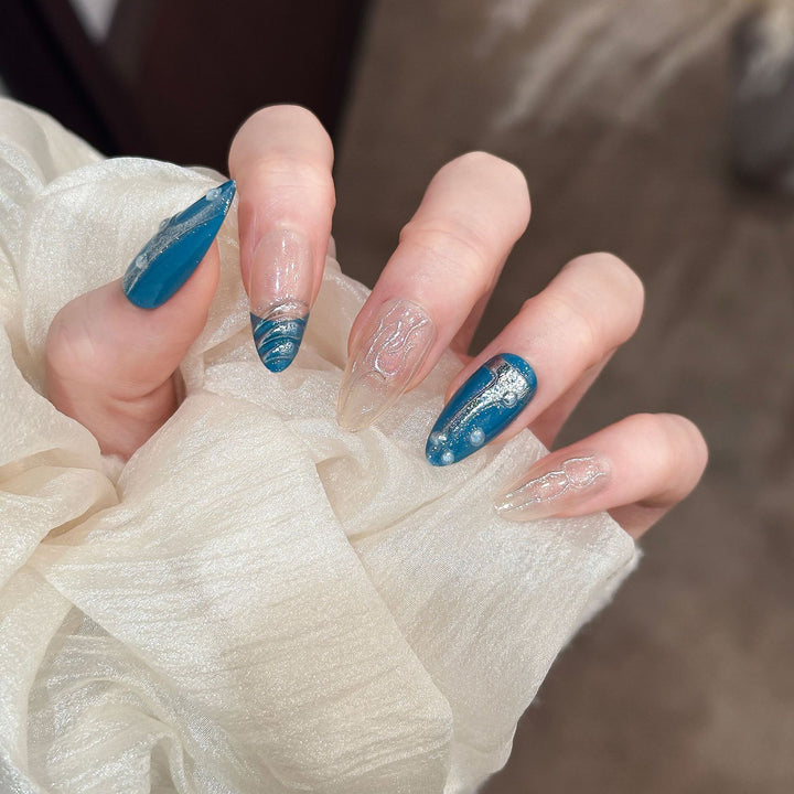 Artistic Metallic Press-On Nails