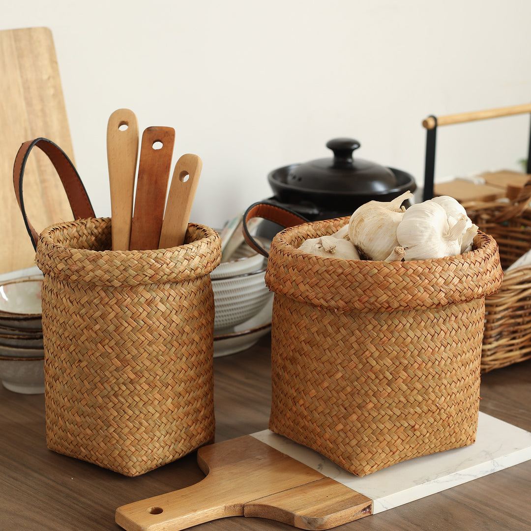 Unisex Handwoven Decorative Basket with Practical Handles Stornfield