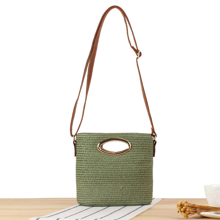 Shoulder bag made of handwoven natural material with elegant handle Stornfield