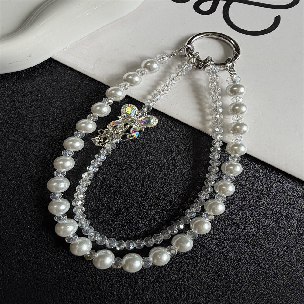 Elegant Pearl and Crystal Charm Phone Lanyard Stornfield