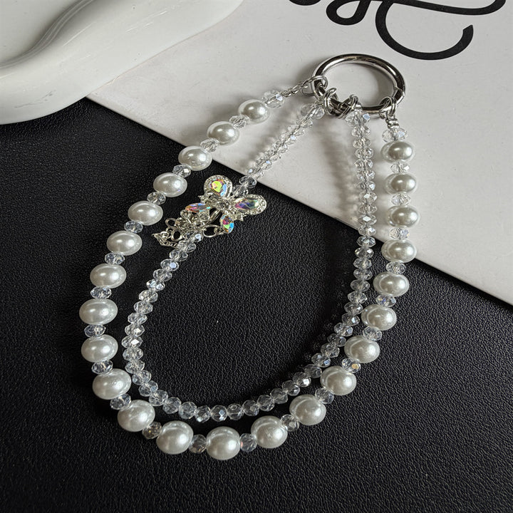 Elegant Pearl and Crystal Charm Phone Lanyard Stornfield